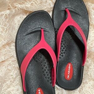 ❤️ HOT PINK OKABASHI thong flip flop sandals new no tags
